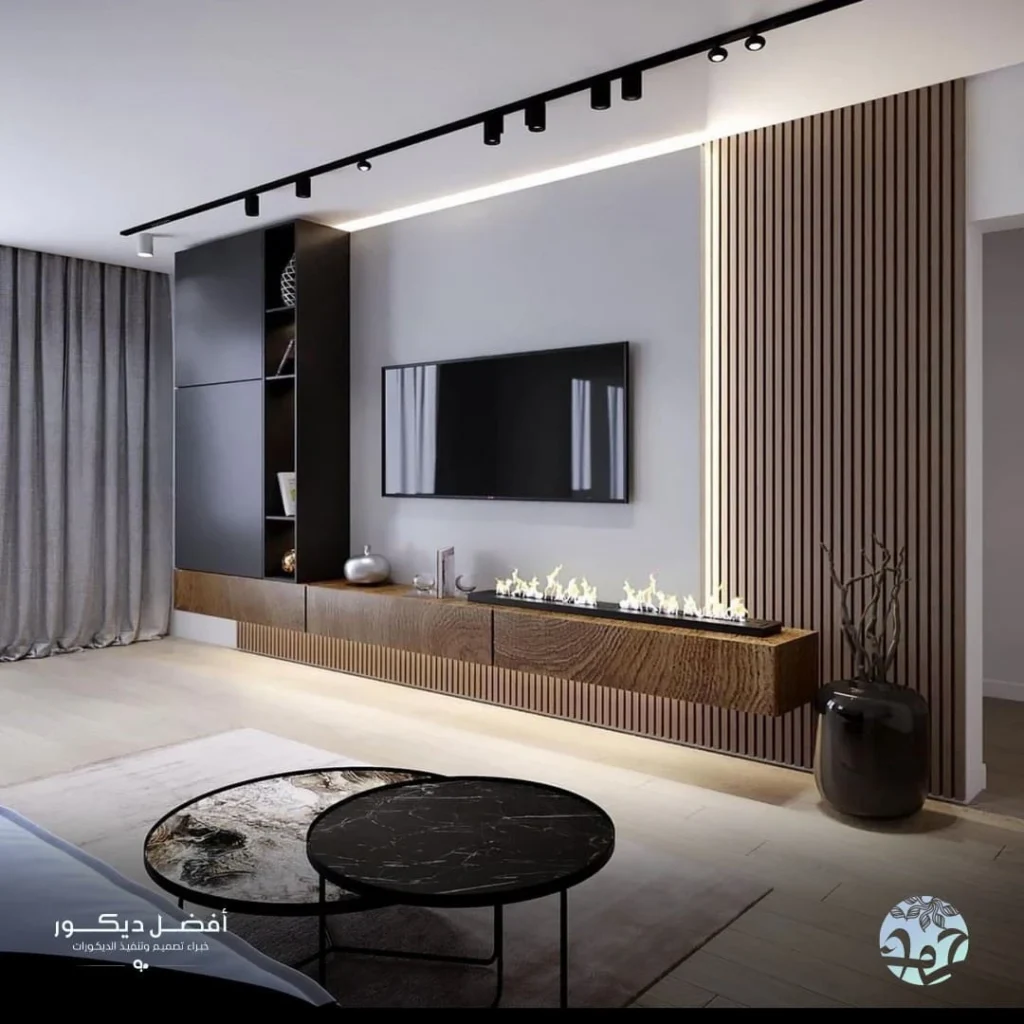 ديكورات خشبية للشاشات الرياض