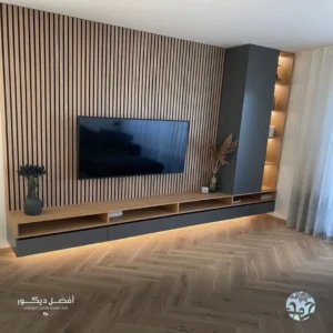 ديكورات خشبية للشاشات الرياض